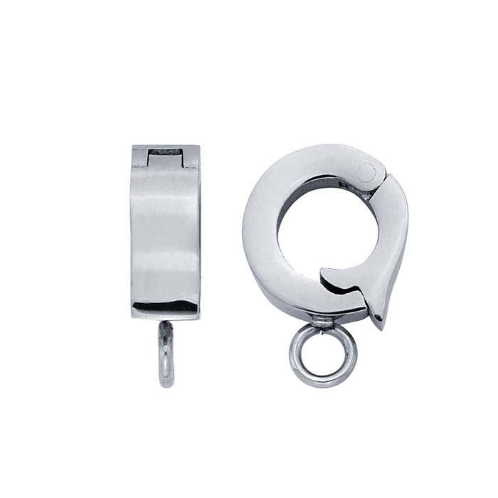 Stainless Steel Click-In Necklace Enhancer with Ring