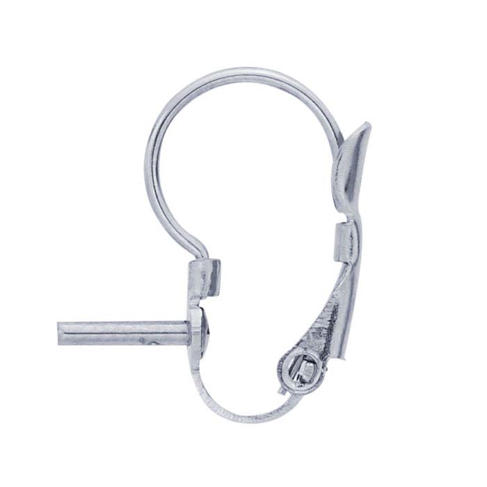 Stainless Steel Lever-Back Pearl Ear Wire Mounting, Pair