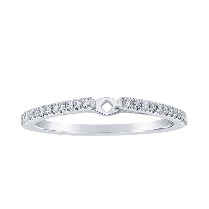 14K White Gold 1.3mm Semi-Mount Cathedral Ring Shank