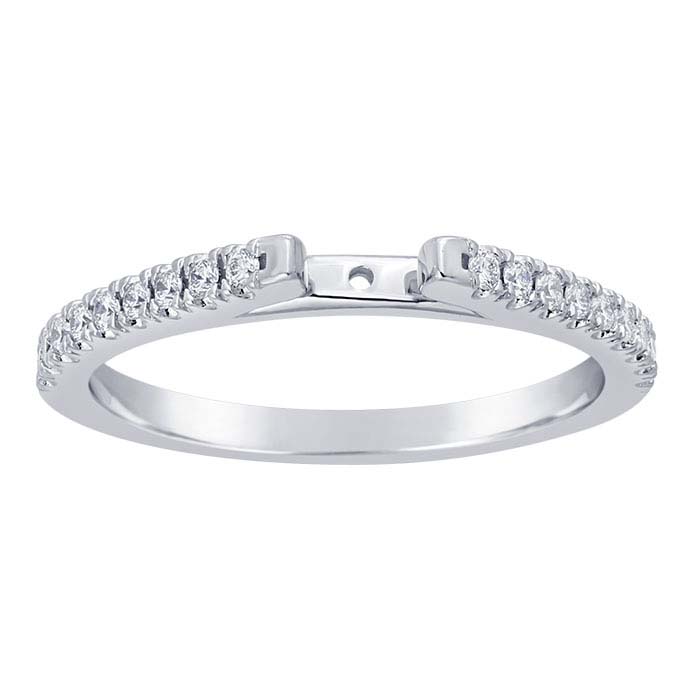 14K White Gold 1.5mm Semi-Mount Cathedral Ring Shank