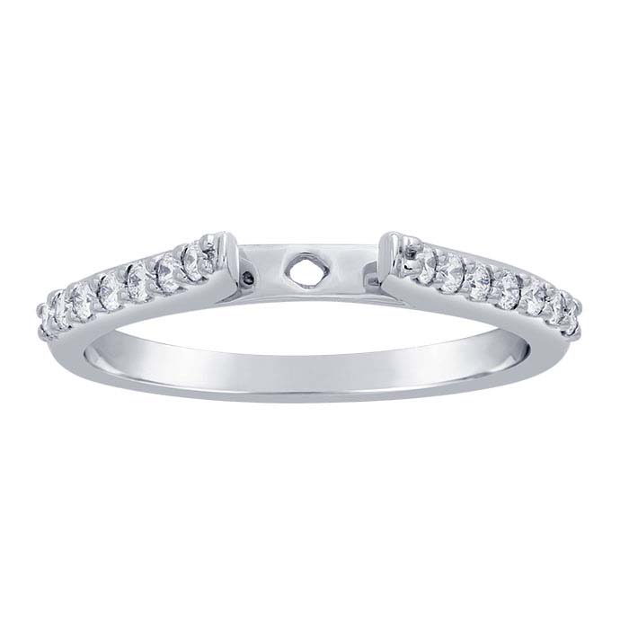14K White Gold 1.8mm Semi-Mount Cathedral Ring Shank