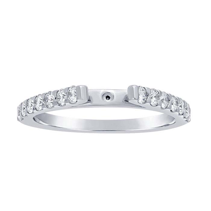 14K White Gold 1.5mm Semi-Mount Cathedral Ring Shank