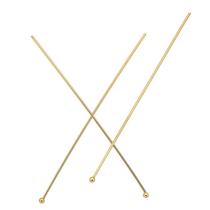 14/20 Yellow Gold-Filled 1.5mm Ball Head Pins, 1/2-Hard