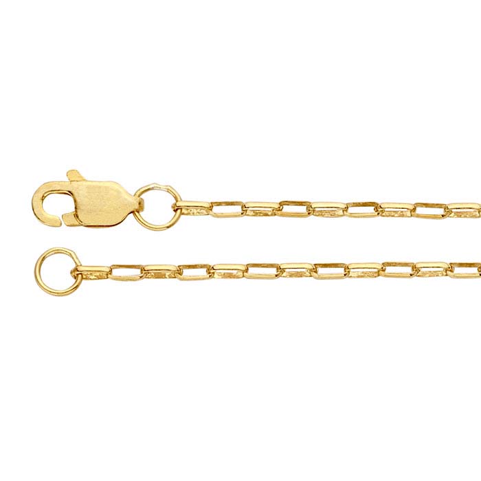 14K Yellow Gold 1.3mm Rectangular Rolo Chains