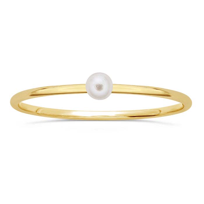 14/20 Yellow Gold-Filled Simulated Pearl-Set Rings