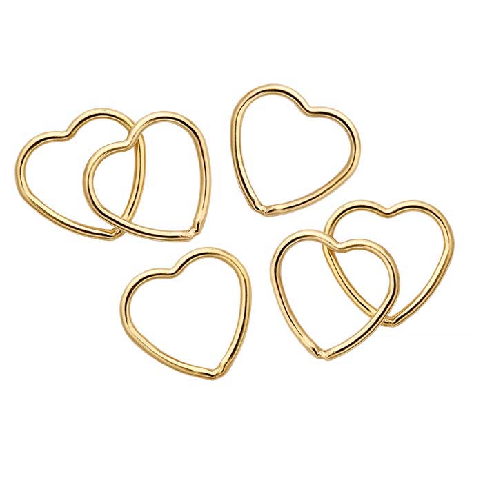 14/20 Yellow Gold-Filled Open Heart Components