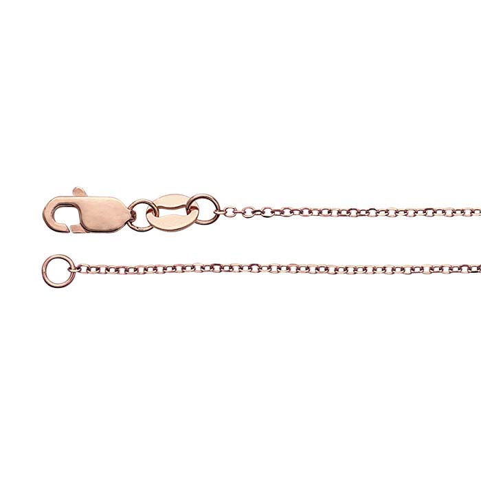 14K Rose Gold Beveled Oval Cable Chains