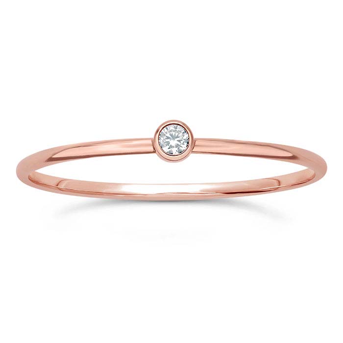 14/20 Rose Gold-Filled CZ-Set Rings