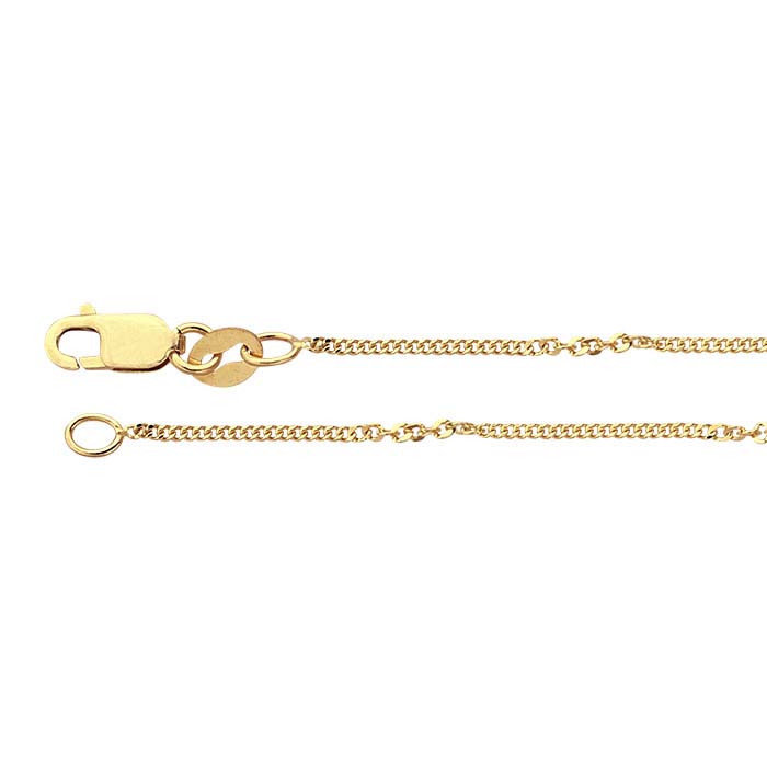14K Yellow Gold Diamond-Cut Twist Curb Chains