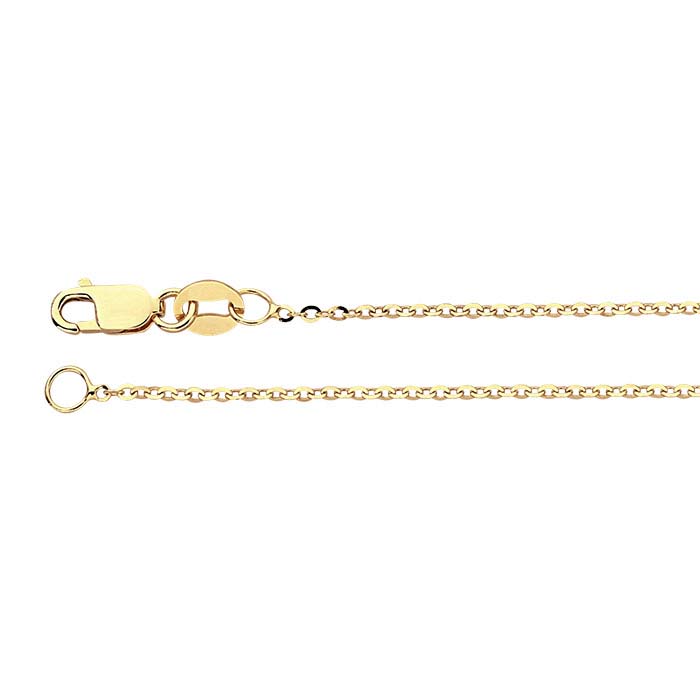 14K Yellow Gold Beveled Flat Oval Cable Chains