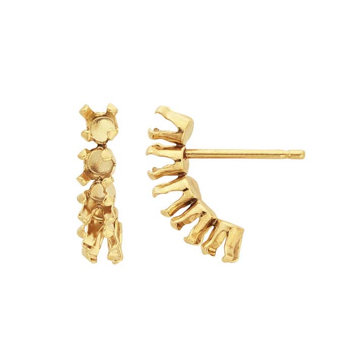 14/20 Yellow Gold-Filled 3mm Round Snap-Set™ Earring Mounting