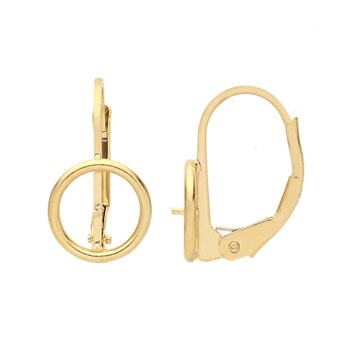 14/20 Yellow Gold-Filled Lever-Back Pearl Ear Wire Mounting