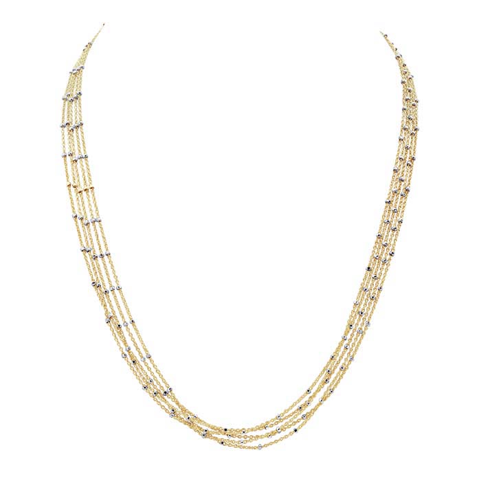 14/20 Yellow Gold-Filled 5-Strand Tin-Cup Cable Chain Necklace