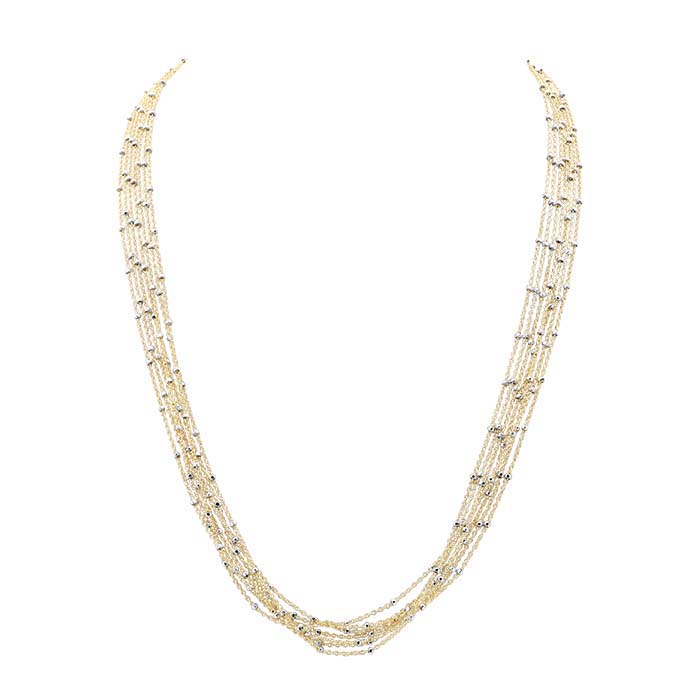 14/20 Yellow Gold-Filled 7-Strand Tin-Cup Cable Chain Necklace