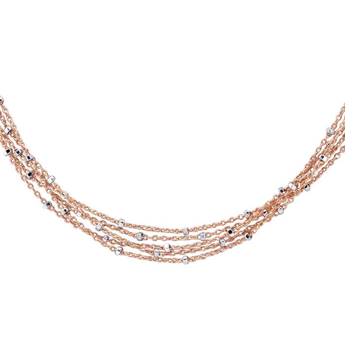 14/20 Rose Gold-Filled 5-Strand Tin-Cup Cable Chain Necklace