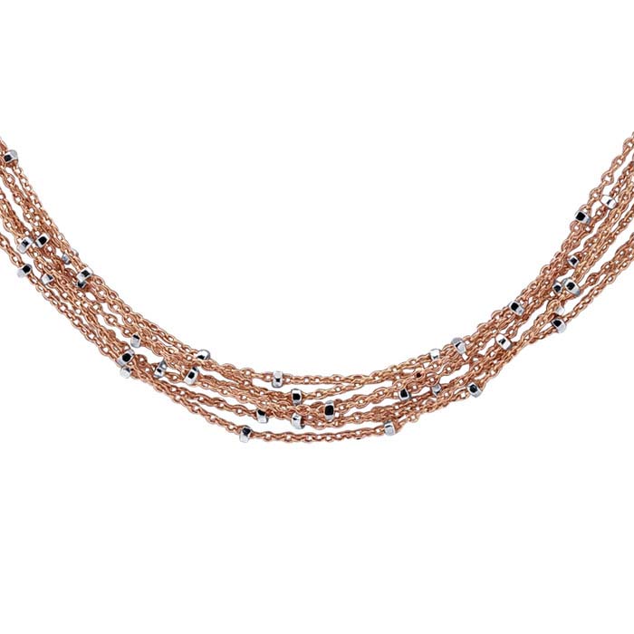 14/20 Rose Gold-Filled 7-Strand Tin-Cup Cable Chain Necklace