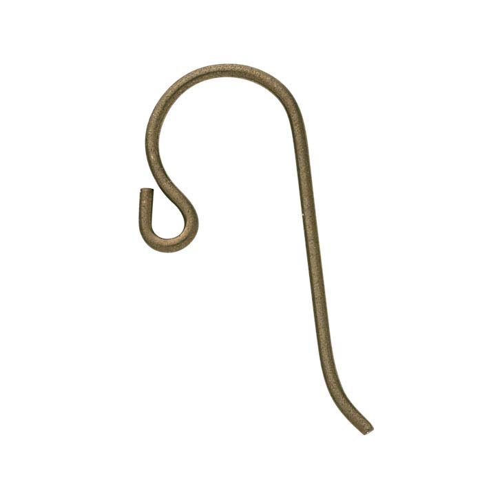 Niobium Brass-Finish Ear Wire with Outside Loop
