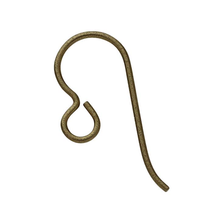 Niobium Brass-Finish Ear Wire with Loop