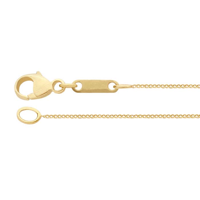 14K Yellow Gold 0.6mm Extra-Fine Diamond-Cut Curb Chains