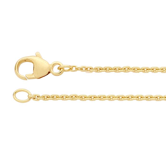 14K Yellow Gold 1.2mm Rectangle Cable Chains