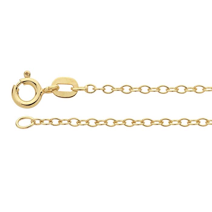 14K Yellow Gold Oval Cable Chains
