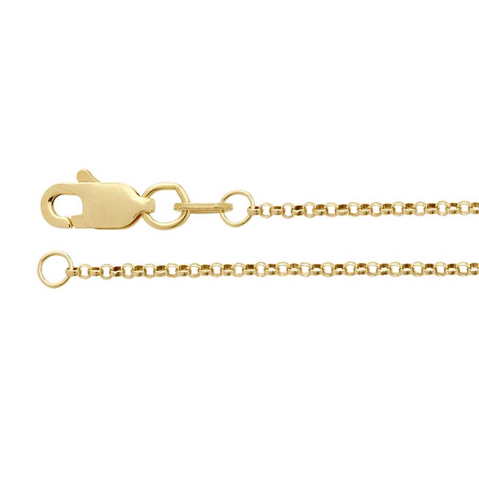 14K Yellow Gold 1.1mm Round Rolo Chains