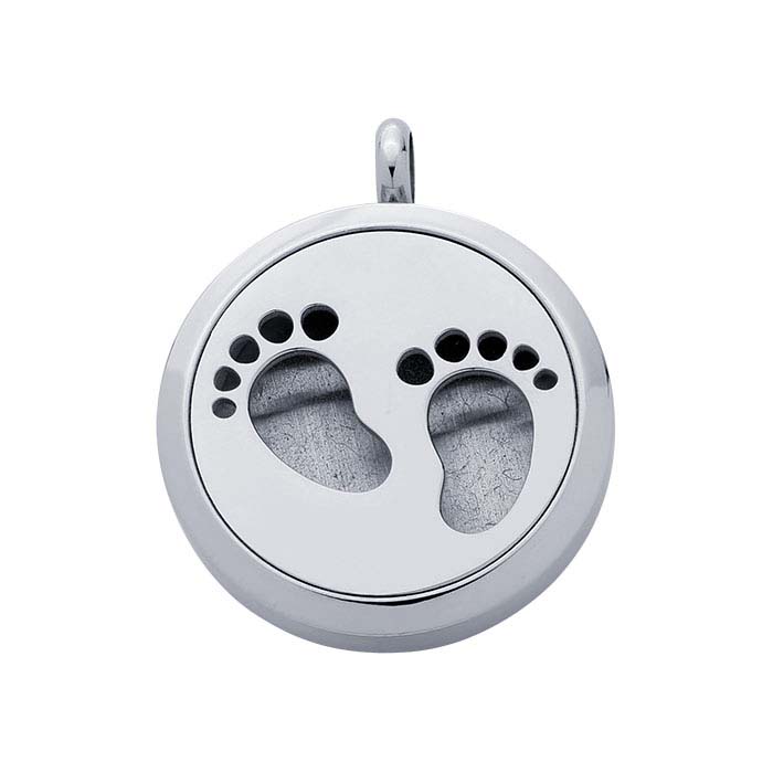 Stainless Steel Foot Print Aromatherapy Locket