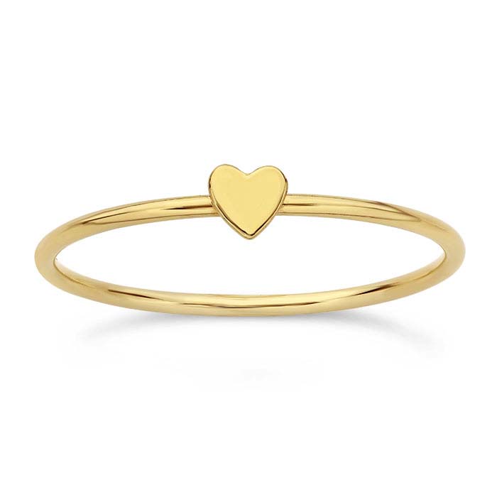 14/20 Yellow Gold-Filled Heart Stackable Rings