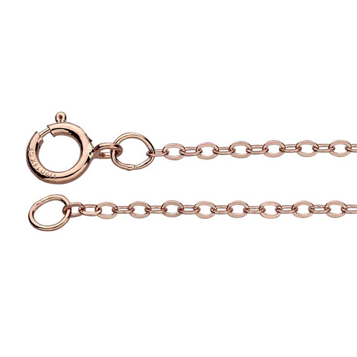 Flat Oval Cable Chain Rose Gold Filled  By Foot