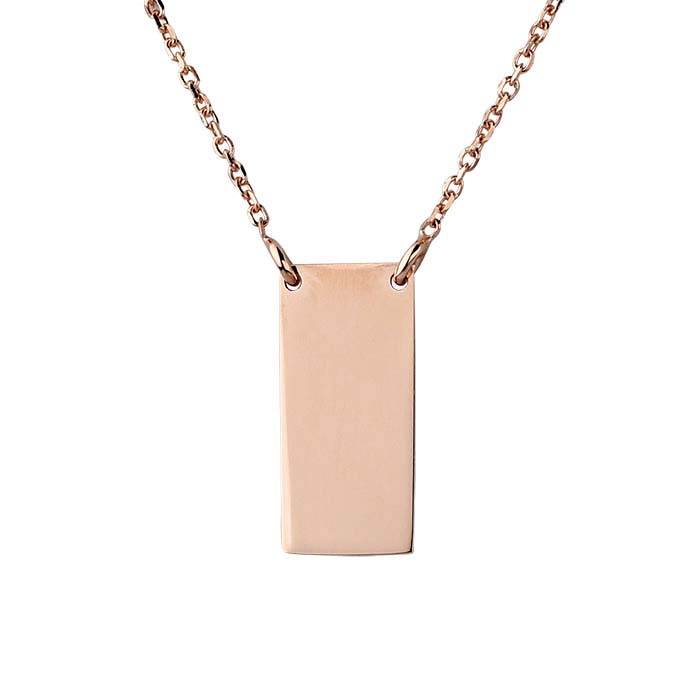 14K Rose Gold Rectangle Festoon Necklace