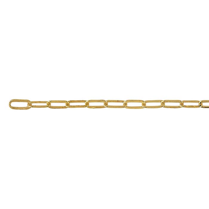 Brass Yellow Gold-Plated 2.5mm Flat Drawn Cable Chain, 20-ft. Spool