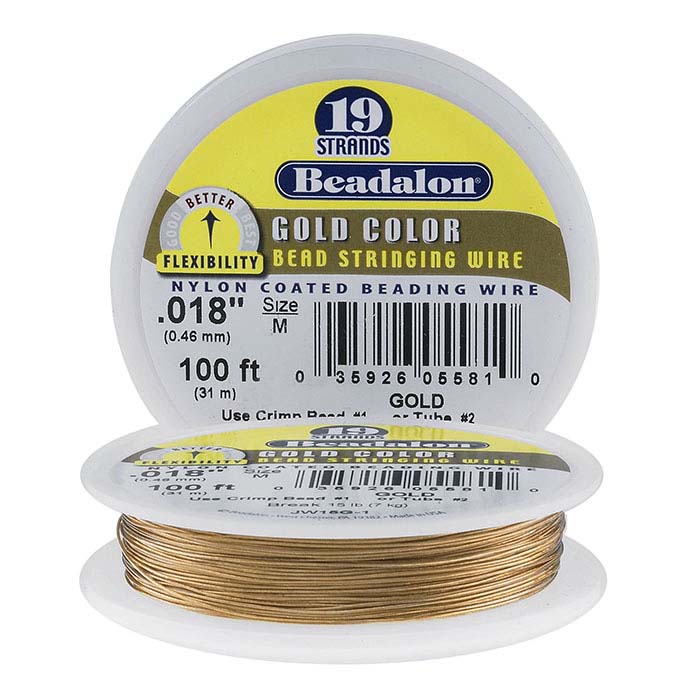 Beadalon® Designer Series 19-Strand Satin Gold Wire, 100-ft. Spool