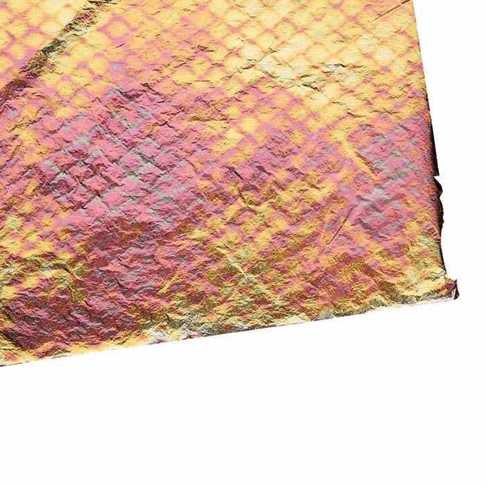 Pink Lace Variegated Brass Metal Patent Leaf