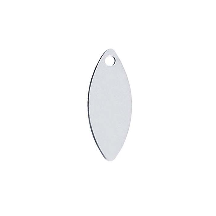 Sterling Silver 12.2 x 4.9mm Marquise Tag, 27-Ga.