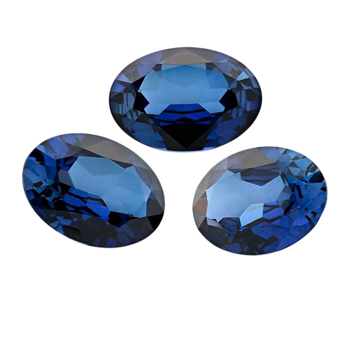 Lab-Created Sapphire Oval Faceted Stones