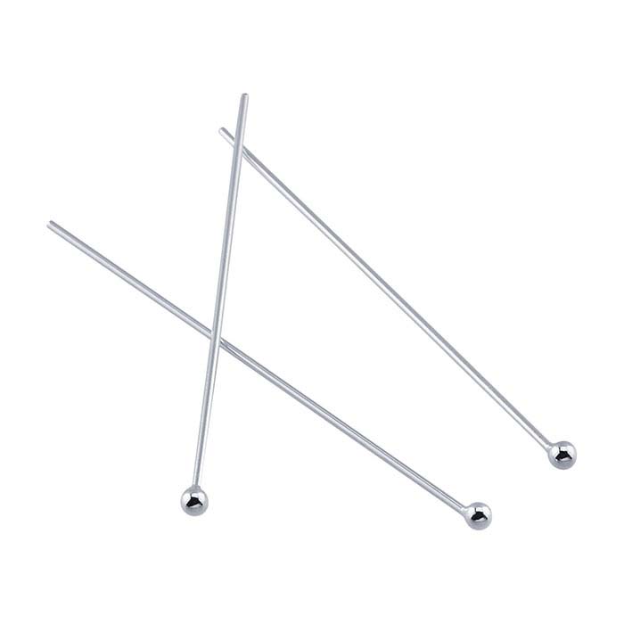 Argentium® Silver 1" 1.5mm Ball Head Pin, 3/4-Hard