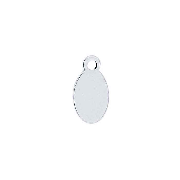 Sterling Silver 8.9 x 4.7mm Oval Tag, 20-Ga.