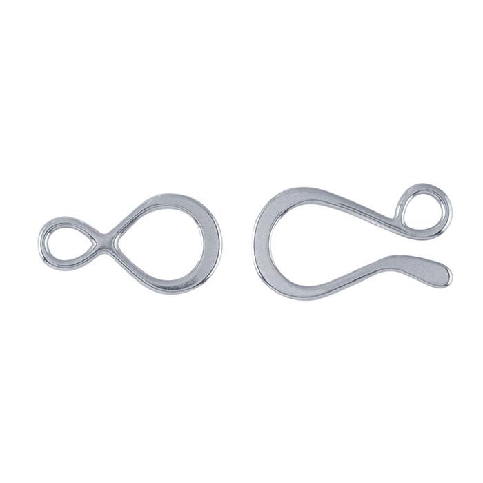 Argentium® Silver Flat Hook & Eye Clasps