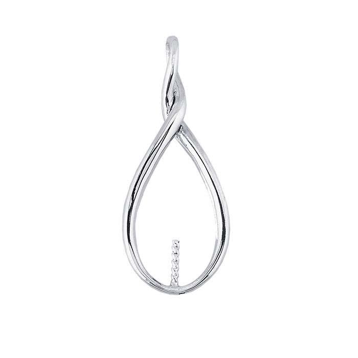 Sterling Silver Twist Pearl Pendant Mounting
