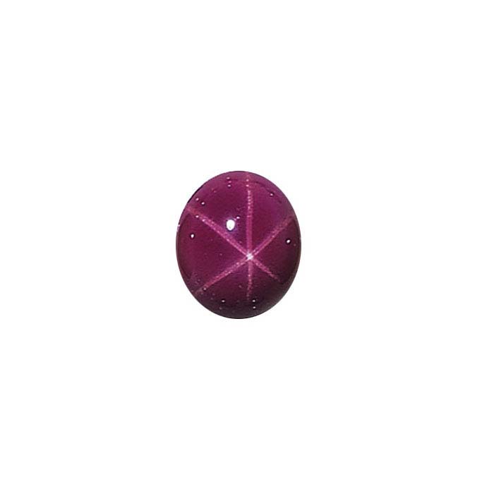 Lab-Created Star Ruby Oval Cabochon