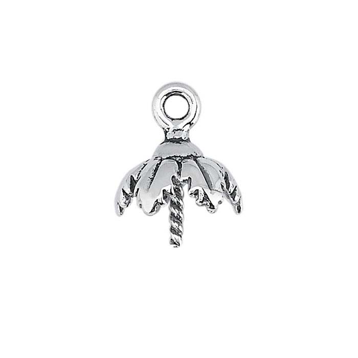 Sterling Silver Leaf 7.5mm Pearl Cap Component Mounting