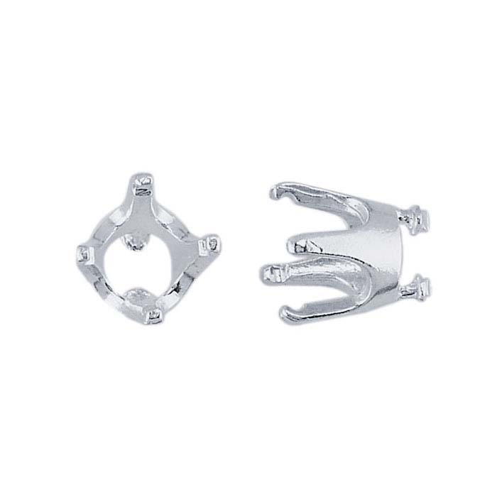 Embeddables® Silver Pre-Notched Round 4-Prong Setting for Silver Clay