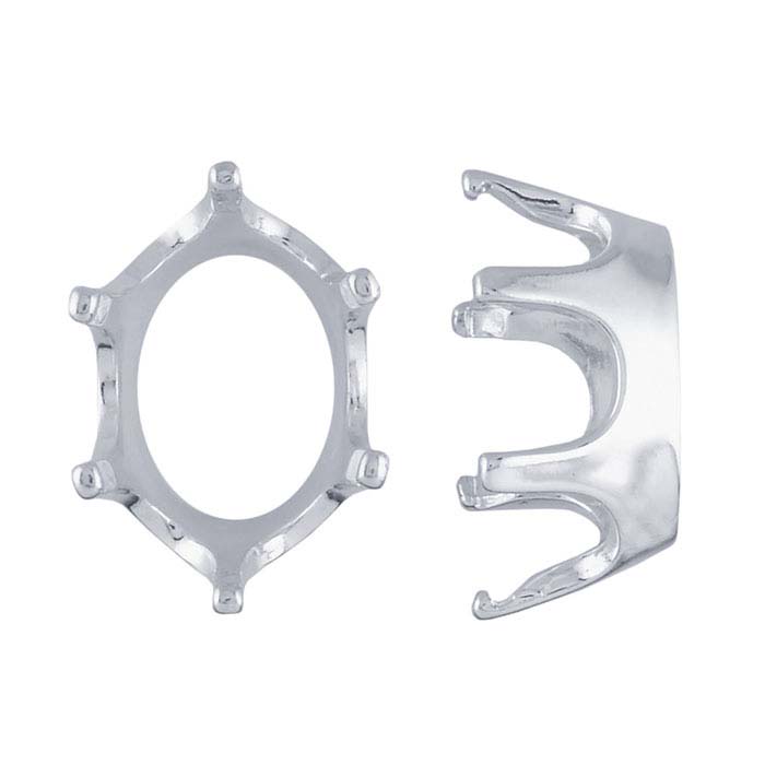 Argentium® Silver Oval ReadySet™ 6-Prong Settings