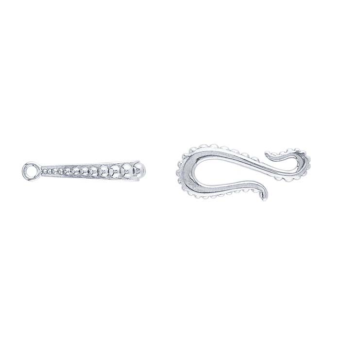 Argentium® Silver Beaded Hook & Eye Clasp