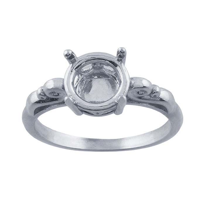 Sterling Silver Scroll ReadySet™ 8mm Round Ring Mounting