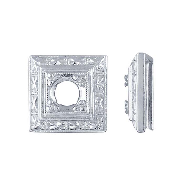 Argentium® Silver 4mm Round Square Illusion Setting