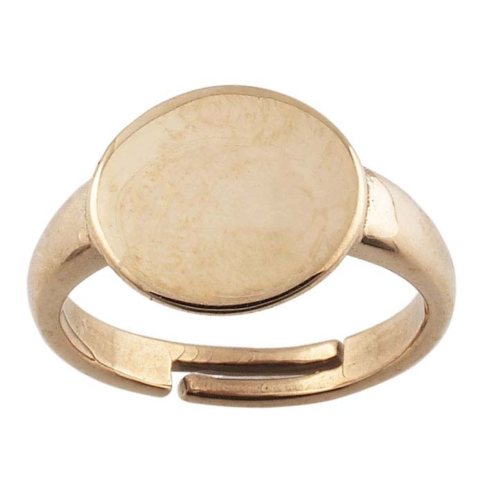 Bronze 12.5mm Round Pad Ring Mounting, Adjustable