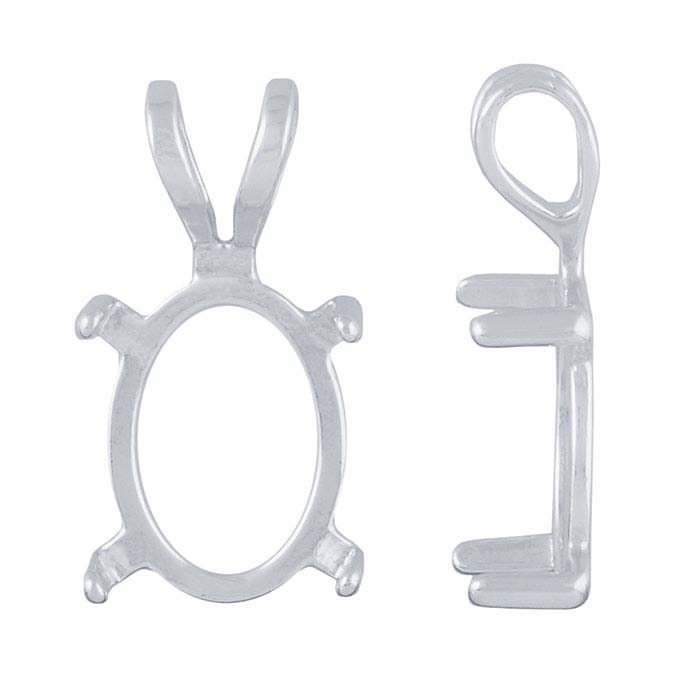 Sterling Silver Oval Pendant Mountings