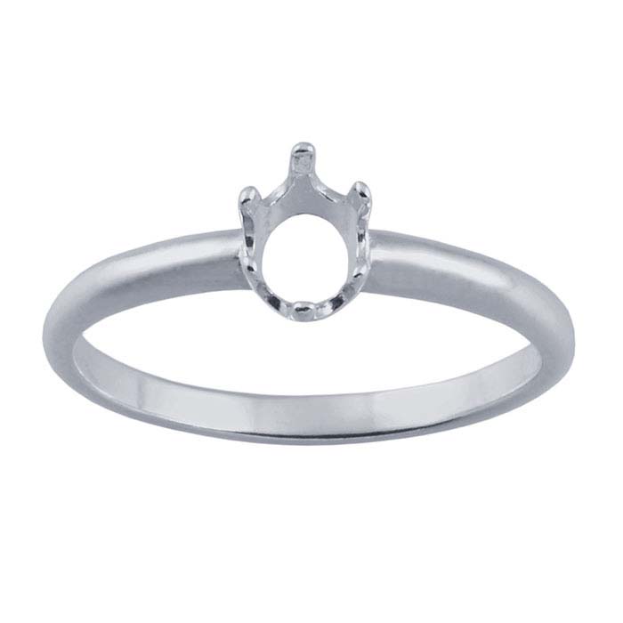 Sterling Silver ReadySet™ Oval Ring Mountings
