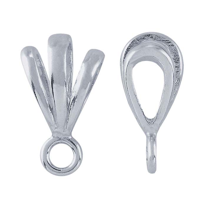 Sterling Silver TripleLoop Pendant Bail with Open Ring